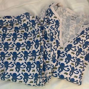 Blue Monkey PJs roller rabbit